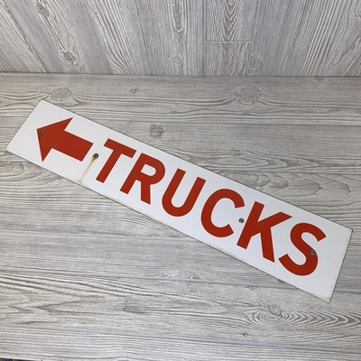 Phillips 66 TRUCKS SS Porcelain Sign White with Red Arrow 30'' x 6'' Heavy