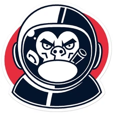 Space Monkey Smoking - Vinyl Decal Sticker - Car Window Laptop - ebn12023