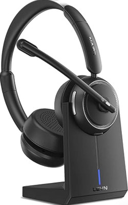 LEVN Bluetooth Wireless Headset Charger Microphone Noise Cancel LE-HS013 *READ*