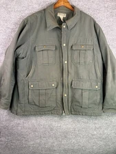 Duluth Trading Company Mens 2XL Jacket Sherpa Lined Chore Barn Coat Army Green