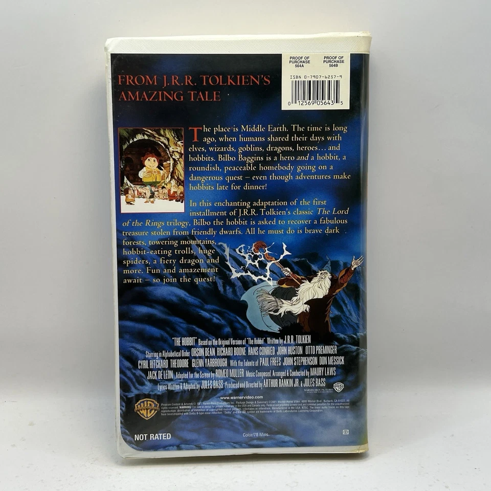 The Hobbit VHS 1999 1977 Video Tape VTG 70s Animation Movie Clamshell Nearly New - Image 2 of 4