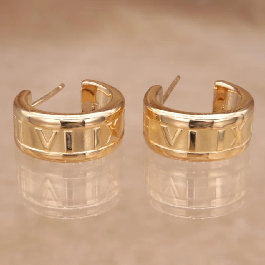 Tiffany & Co. Atlas Creolen Unisex Sterling Silber 925 Accessoire echt
