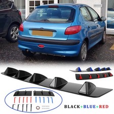 For Peugeot 206 208 307 308 Gloss Rear Bumper Diffuser Lip Fin Spoiler Splitter