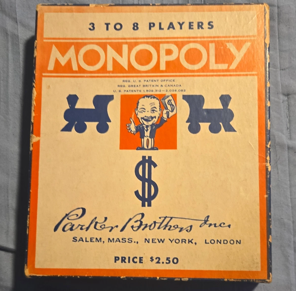 Parker Brothers Monopoly 1936 Year Vintage Manufacture Board