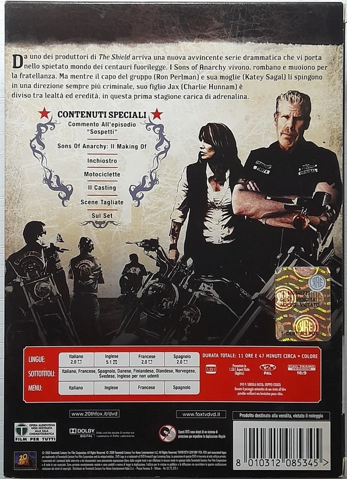 Dvd Sons Of Anarchy - Stagione 1 prima cofanetto slipcase 4 dischi Usato - Immagine 2 di 4