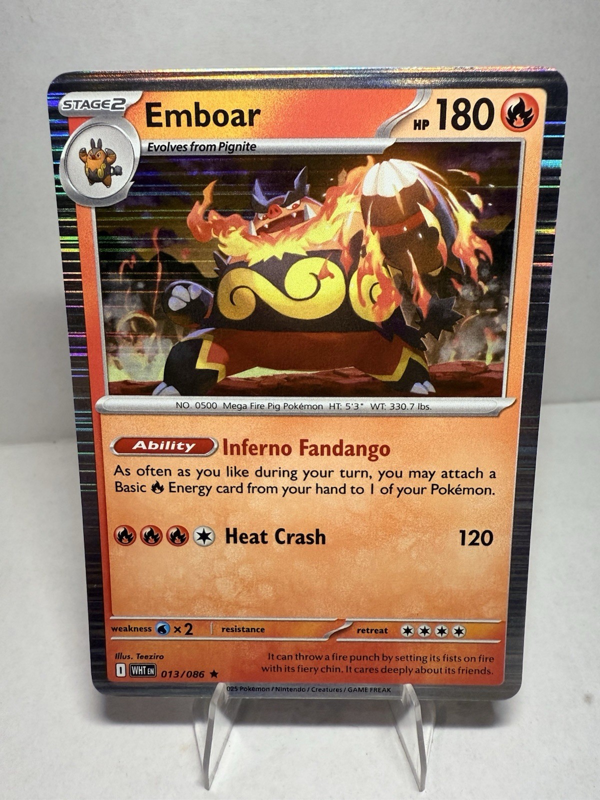 Emboar, 013/086 - Pokemon TCG - Sv: White Flare Holo | NM EN