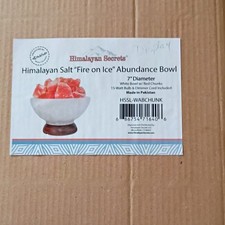 Himalayan Secrets Salt Lamp 7" White Red Dimmer 15W Fire on Ice Abundance Bowl