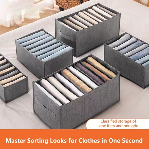 Folding Drawer Organizer Clothes Box T-shirt Jeans Leggings Closet Storage Box - Picture 5 of 17