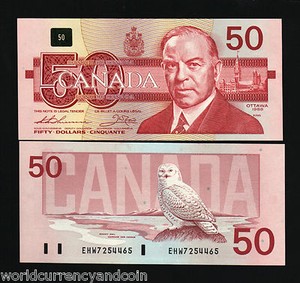 Canada 50 Dollars P98 19 Snowy Owl King Parliament Au Money Money Bank Note Ebay