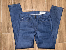 Rag & Bone Icons Men's Fit 2 Slim Jeans Indigo Raw Authentic Stretch Denim 30x32