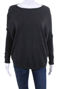 Vince-Womens-Long-Sleeve-Scoop-Neck-Oversized-Sweater-Gray-Cashmere-Size-Small