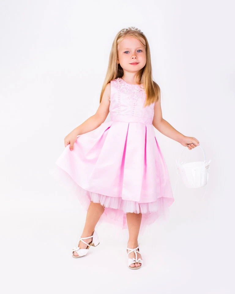 Flower Girls Princess Dress Party Wedding Bridesmaid Birthday Formal Kids Dress - Image 2 of 4