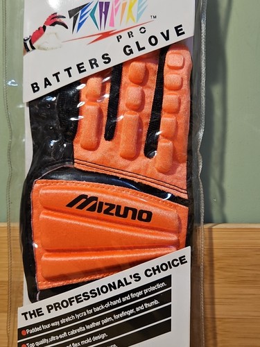 MLB Mizuno TechFIRE PRO Batters Glove Adult New Vintage Right Hand Small Orange - Picture 9 of 10
