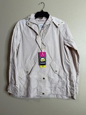 Joules Swindale Long Sleeve Water Resistant Hooded Rain Jacket - Beige Size 2