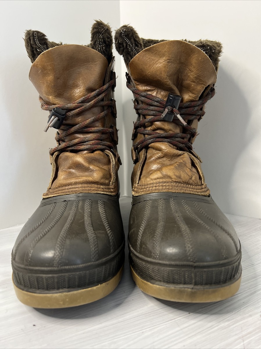 Sorel Badger Mens Leather Waterproof Snow Boots Brown Size  display picture 1