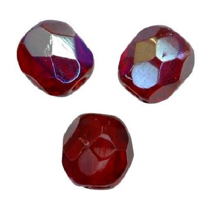 200 Perles Facettes Bohème Rubis AB 4 Mm - Preciosa - Origine France