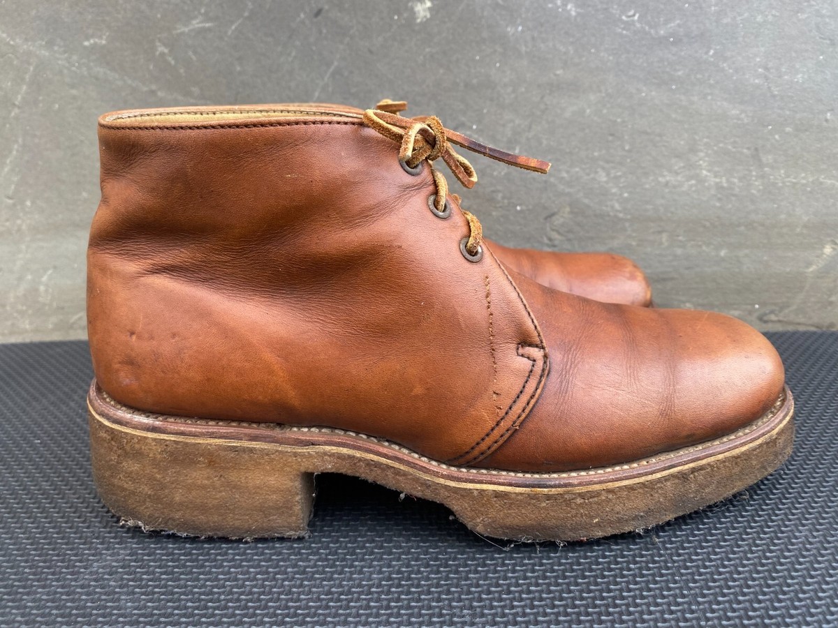 Frye Vintage Handmade 9294 Boots Crepe Platform Sole Hand stained