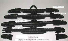 One pair of  spring fin straps with quick release buckles. from Red Hat Diving