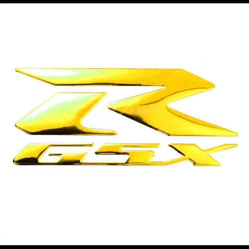 Reflective Carbon Look Tank Pad+8" Chrome Gold Logo&Letter+GSXR Emblem Sticker - Picture 9 of 12