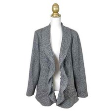 Coldwater Creek Classic Shawl Collar Tweed Open Blazer Jacket - L