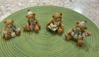 SET OF 4 Vintage Baby BIRTHDAY Cherished Teddies | Age 1-4 One Two Three Four.