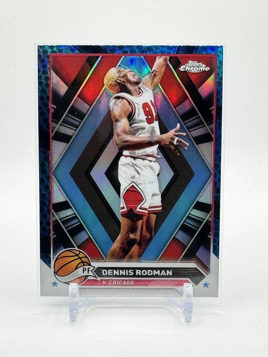 Dennis Rodman SP 2023-24 NBA Topps Chrome Blue Refractor Parallel