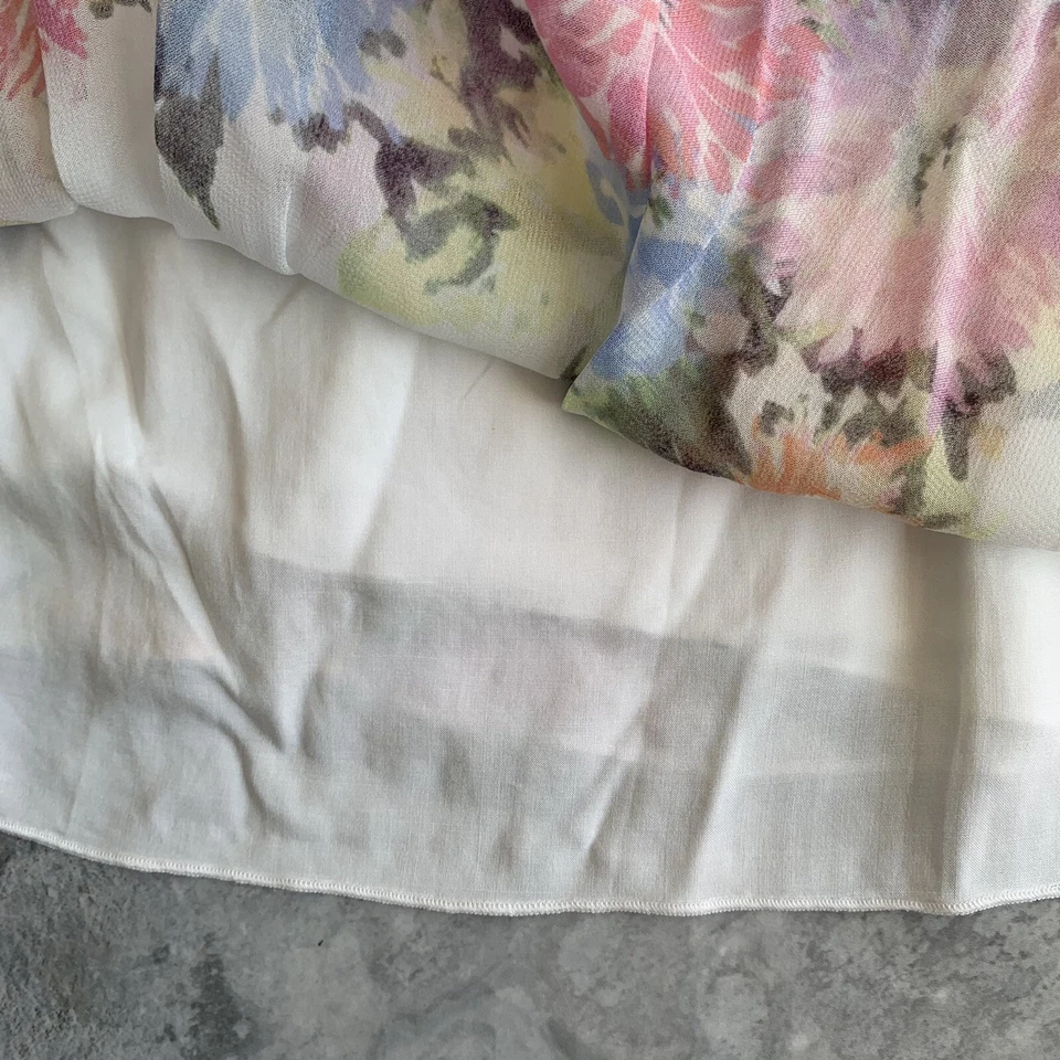 Be Blumarine Floral Espagueti Correa Cami Chaleco Prenda para el torso Crema Brillos 10  Foto 3 de 4