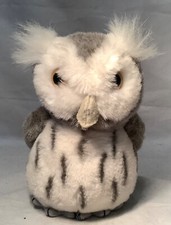 Vintage 1986 Dakin Gray White Owl Plush