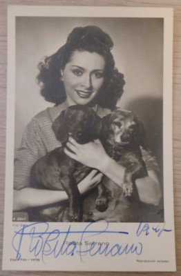Autogramm Schauspielerin und Sängerin Rosita Serrano 1940er Jahre (113852)