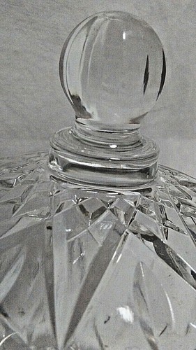 Milano Borgonovo Clear Cut Glass Candy Dish & Lid-6" H-Made in Italy - Picture 6 of 9