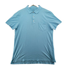 J.Crew Broken In Men's Size L Solid Blue Dyed Ink Cotton Short Sleeve Polo Shirt