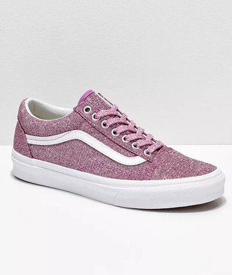 Vans Old Skool Lurex Glitter Lace Up Shoes Sneakers in Pink/True Men 5.5  Women 7 | eBay