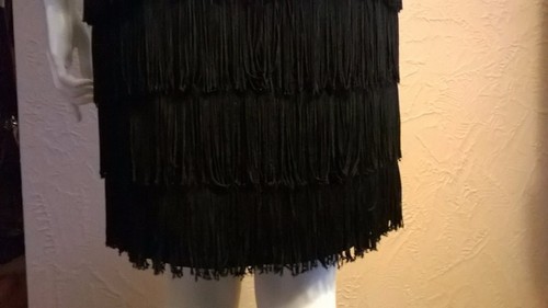 VTG 1960's "Lee Jordon" LBD - Flapper Fringe with Matching Fringed Wrap 11-12 - Picture 8 of 12