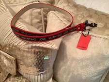 VALENTINO - LOVE - BLACK & RED logo Belt SIZE - LARGE NWT. AUTHENTIC.
