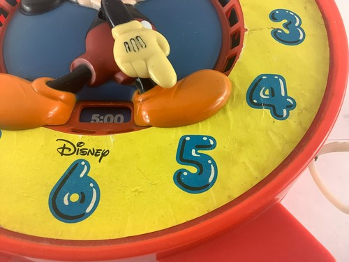 Vtg 1981 Mattel Disney Talking Mickey Mouse Tells Time Clock Pull Cord See N Say - Picture 4 of 11
