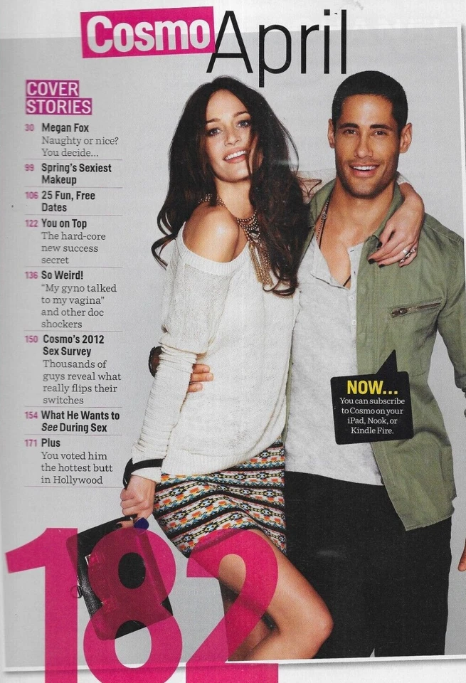 Cosmopolitan Magazine Megan Fox Fashion Spring Makeup Dating Men Survey 2012 Foto 2 de 4