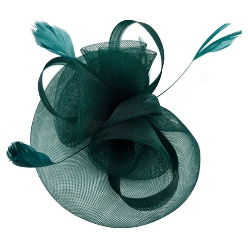 Women Flower Feather Fascinator Headband clip Hat Wedding Race Royal Ascot Prom - Picture 5 of 40