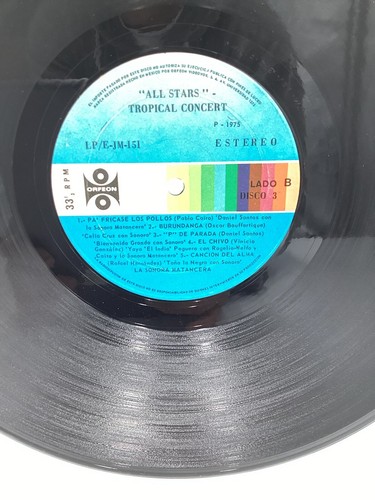 SONORA MATANCERA ALL-STARS TROPICAL CONCERT (ORFEON MEXI 3x VINYL LP SET ) VG+ - Picture 10 of 17