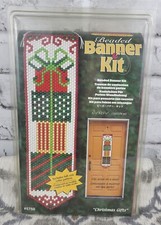 Vtg NEW The Beadery 5750 Beaded Banner Craft Bead Kit "Christmas Gifts "