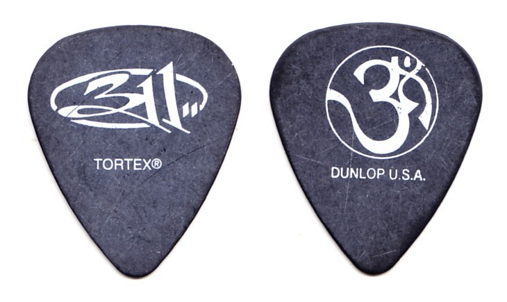 311 Tim Mahoney Signature Om Symbol Black Guitar Pick - 1999 Tour