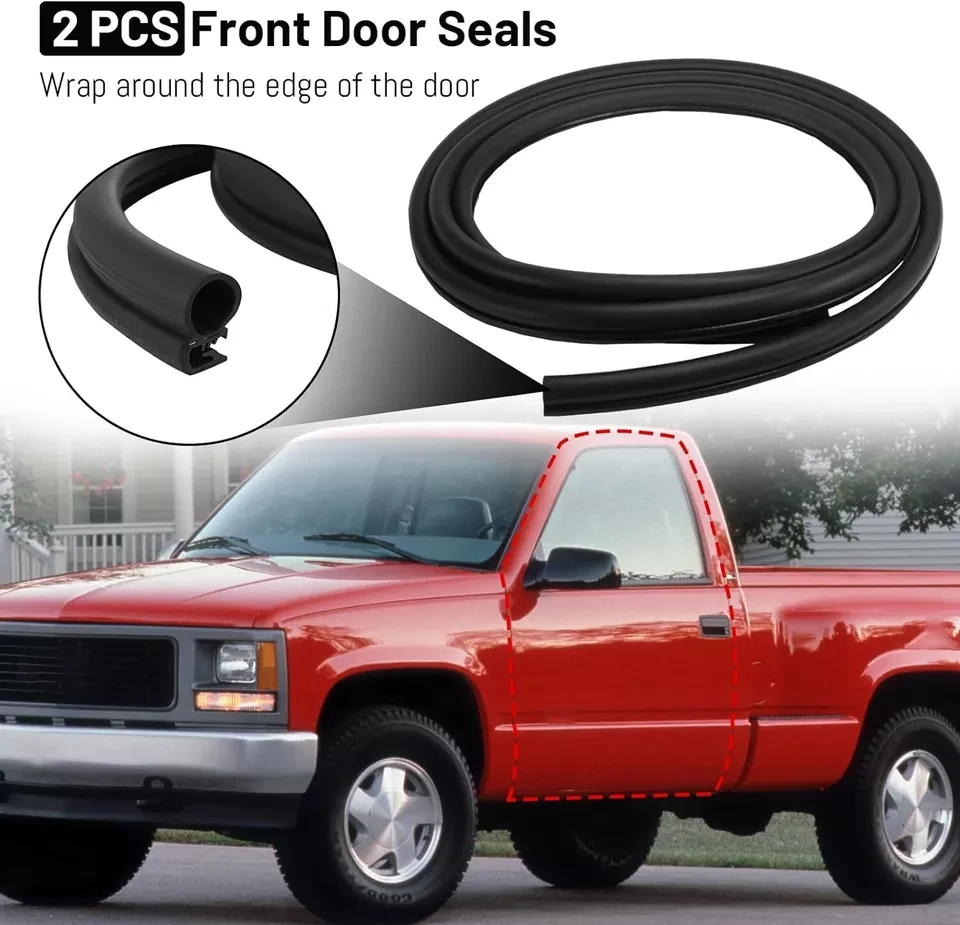 Front Door Window Molding Rubber Trim Seal Weatherstrip Kit for Chevy GMC 81-91 Foto 4 de 4