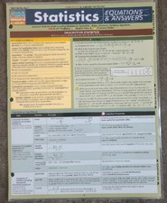 Statistics: Equations  Answers Laminated Study Guide BarChart 