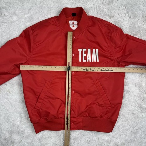 Giacca Justin Bieber Small Purpose Stadium 2017 Red Tour Team Bomber con bottoni - Foto 9 di 13