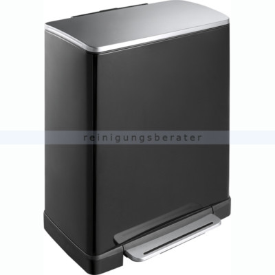 Recycling-Tretmülleimer EKO E-Cube 28 plus 18 L Schwarz Abfalltreteimer