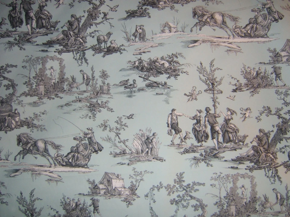 GP & J Baker, The Seasons, Romantic Toile, BTY, Various Colors Available - Image 3 of 4