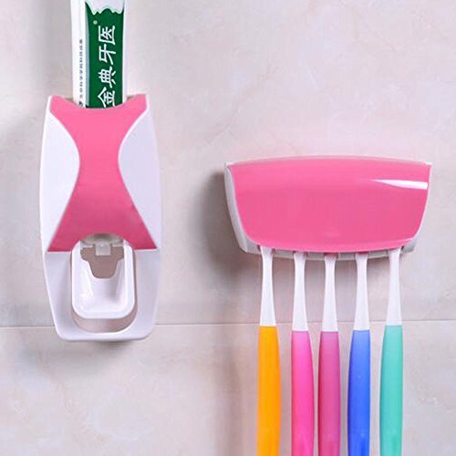 Dust-Proof Toothpaste Dispenser Toothpaste Squeezer Kit (Pink) - Picture 7 of 8