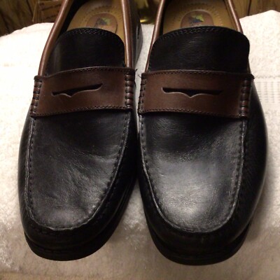 Mens Giorgio Brutini Leather Penny Loafers Brown Black Size  display picture 2
