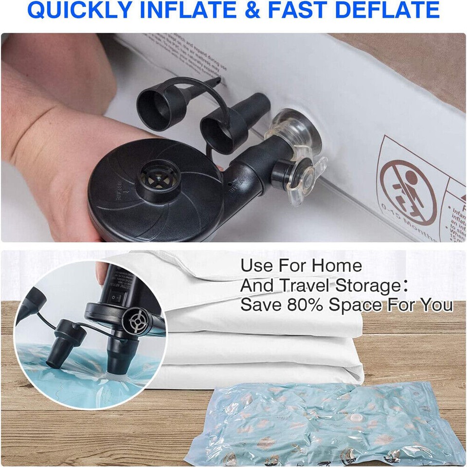 12V Portable Electric Air Pump Inflator Deflator for Pool Inflatables ...