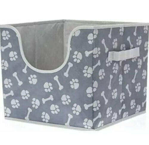 Top Paw Pet Folding Toy Box Storage Cube Collapsible Print f