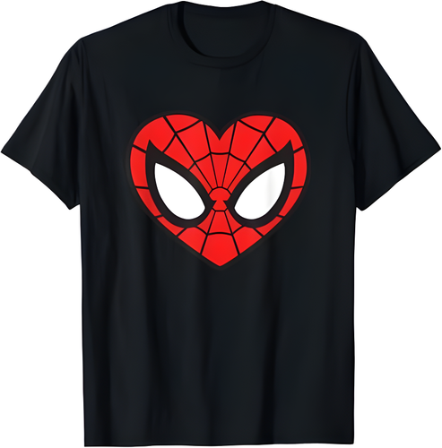 Marvel Spider-Man Modern Heart Mask For Kids Adults T-Shirt